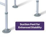 Equipmed Over Toilet Support Frame Safety Grab Aid Rail, 125kg Capacity, Adjustable Height and Width - Top-Down View