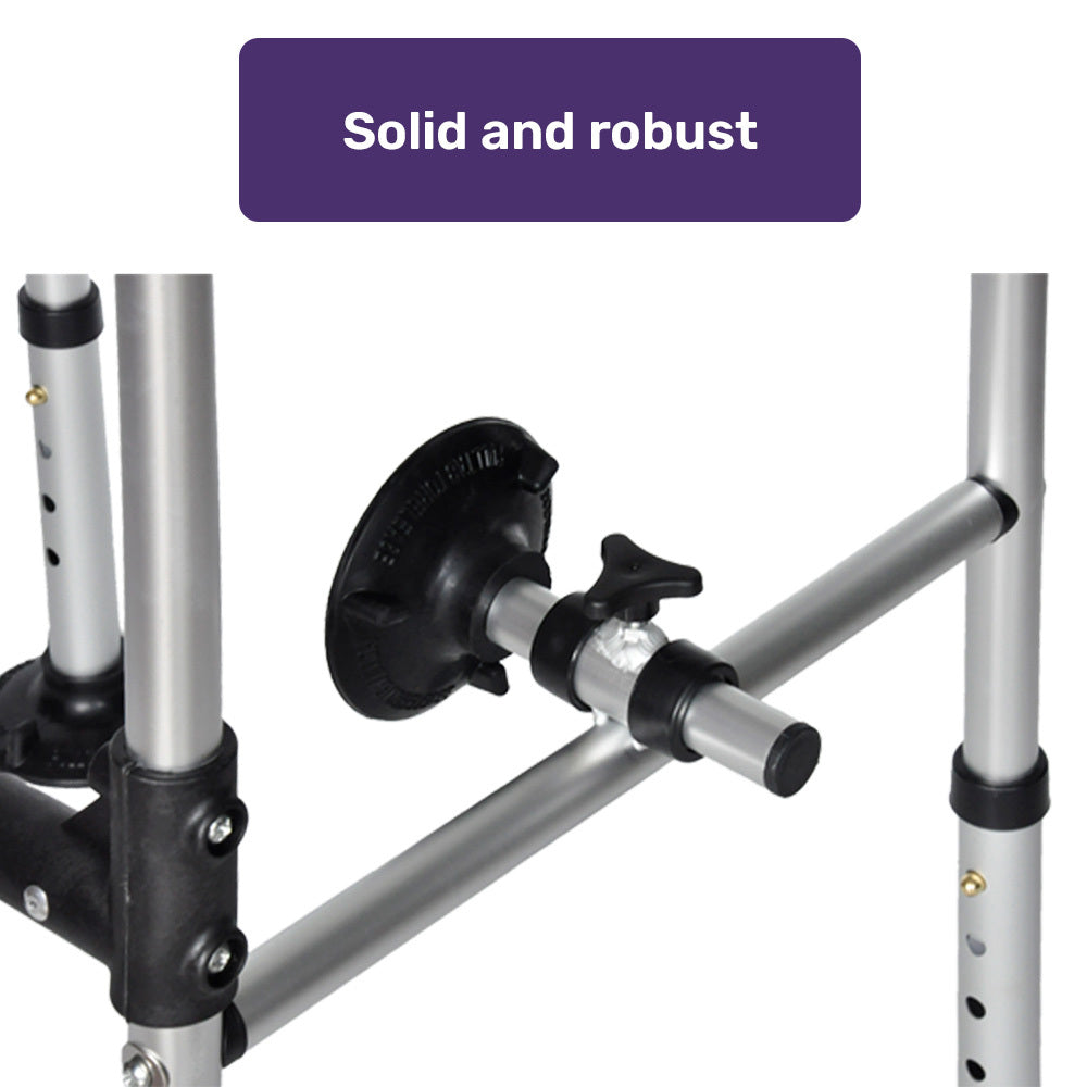 Equipmed Over Toilet Support Frame Safety Grab Rail Aid, 136kg Capacity, Adjustable Height, Non-Slip Feet and Clamps