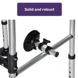 Equipmed Over Toilet Support Frame Safety Grab Rail Aid, 136kg Capacity, Adjustable Height, Non-Slip Feet and Clamps - Front View