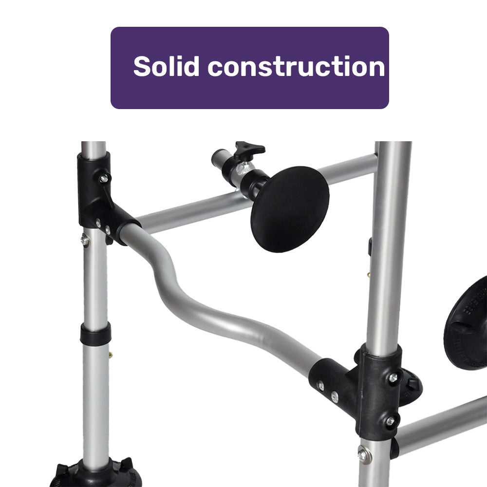 Equipmed Over Toilet Support Frame Safety Grab Rail Aid, 136kg Capacity, Adjustable Height, Non-Slip Feet and Clamps