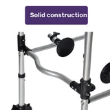 Equipmed Over Toilet Support Frame Safety Grab Rail Aid, 136kg Capacity, Adjustable Height, Non-Slip Feet and Clamps - Side View