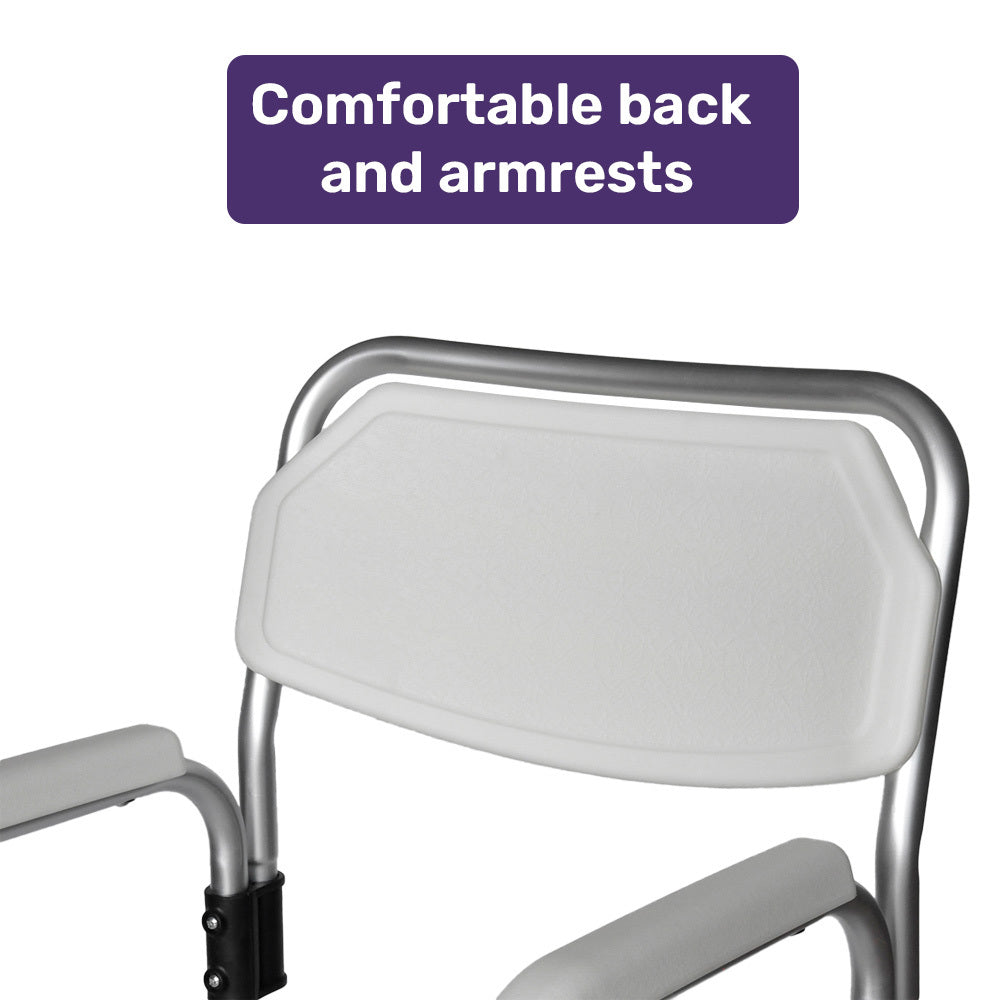 Equipmed Over Toilet Support Frame Safety Grab Rail Aid, 136kg Capacity, Adjustable Height, Non-Slip Feet and Clamps