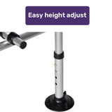 Equipmed Over Toilet Support Frame Safety Grab Rail Aid, 136kg Capacity, Adjustable Height, Non-Slip Feet and Clamps - 45-Degree Angle