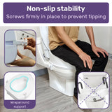 EQUIPMED Raised Over Toilet Seat, 10cm Riser, 125kg Capacity, Raiser with Lid, White - Close-Up Angle
