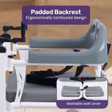 EQUIPMED 4in1 Patient Lift Transfer Chair, Manual Height Adjustment, Shower Compatible, Over Toilet, Removable Commode, for Seniors Elderly Disabled - 45-Degree Angle