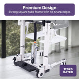 Equipmed Patient Lift Transfer Chair, Easy Hydraulic Height Adjustment, Shower Compatible, Over Toilet, Removable Commode, for Seniors Elderly Disabled - Extra Image