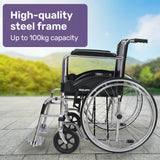 Equipmed Folding Manual Wheelchair Self Propelled, 24