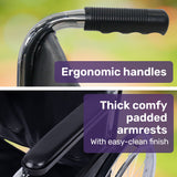 Equipmed Folding Manual Wheelchair Self Propelled, 24