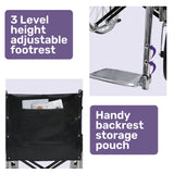 Equipmed Folding Manual Wheelchair Self Propelled, 24