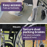 Equipmed Folding Manual Wheelchair Self Propelled, 24