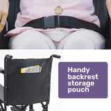 EQUIPMED Folding Transit Manual Wheelchair, Attendant Propelled, Steel Frame, Wide Seat, Comfortable for S-XL, 114kg Capacity, Park Brakes, Transport - Extra Image