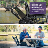 Equipmed Electric Folding Wheelchair, Wide Bariatric Chair Seat, Comfortable for S-XL, Long Range, Lithium Battery, Black/Grey - Extra Image