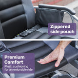 EQUIPMED Power Electric Wheelchair, Long Range, Auto Recline, Lithium Battery, 16 Rear Wheels, Headrest, Folding, Grey/Black - 45-Degree Angle