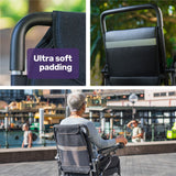 EQUIPMED Power Electric Wheelchair, Long Range, Airline Approved, Folding, Aluminium Frame, Lithium Battery, Blue - Extra Image