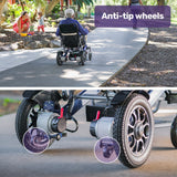 EQUIPMED Power Electric Wheelchair, Long Range, Airline Approved, Folding, Aluminium Frame, Lithium Battery, Blue - Extra Image