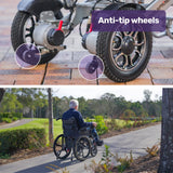 EQUIPMED Electric Wheelchair Folding, Folding, Long Range, Lithium Battery, 24 Rear Wheels, Black - Extra Image
