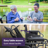 EQUIPMED Electric Folding Wheelchair, Wide Bariatric Chair Seat, Comfortable for S-XL, Long Range, Lithium Battery, Black - Extra Image