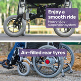 EQUIPMED Power Electric Wheelchair, XL Wide Bariatric Chair Seat, Long Range, Airline Approved, Recline Adjustment, Lithium Battery, 22 Wheels, Headrest, Black - Extra Image