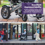 EQUIPMED Power Electric Wheelchair, Airline Approved Wheel Chair, Lightweight, Folding, Long Range, Lithium Batteries, Black & Silver - Extra Image