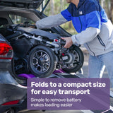 EQUIPMED Power Electric Wheelchair, Long Range, Airline Approved, Alloy, Remote Control, Lithium Battery, Black/Silver - Top-Down View