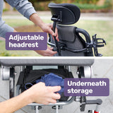 EQUIPMED Power Electric Wheelchair, Long Range, Airline Approved, Alloy, Remote Control, Lithium Battery, Black/Silver - Extra Image