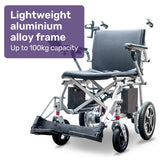 EQUIPMED Power Electric Wheelchair, Airline Approved Wheelchair, Extra Lightweight, Long Range, Lithium Batteries, Silver - Top-Down View