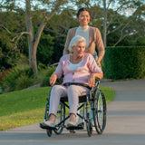 Equipmed 24 Inch Folding Bariatric Wheelchair, XL Wide Design, 136kg Capacity, Park Brakes, Retractable Armrests, Dark Grey Hammertone - Top-Down View