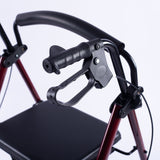 EQUIPMED 4 Wheel Lightweight Rollator Walker, Aluminium Frame, Seat, Carry Bag, for Seniors, Red - Extra Image