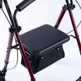 EQUIPMED 4 Wheel Lightweight Rollator Walker, Aluminium Frame, Seat, Carry Bag, for Seniors, Red - Extra Image