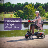 EQUIPMED FreeRoam+ Mid-Sized Lithium Fast Easy Charge Mobility Scooter, Red - Extra Image