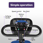 EQUIPMED FreeLite+ Mid-Sized Electric Foldable Mobility Scooter, Lithium Battery, Long Range and Easy Charging, Blue
