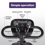 EQUIPMED FreeLite+ Mid-Sized Foldable Electric Mobility Scooter, Lithium Battery, Long Range and Easy Charging, Grey