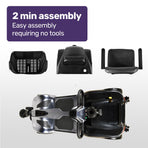 EQUIPMED FreeLite+ Mid-Sized Foldable Electric Mobility Scooter, Lithium Battery, Long Range and Easy Charging, Grey