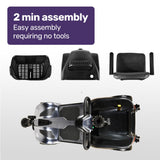 EQUIPMED FreeLite+ Mid-Sized Foldable Electric Mobility Scooter, Lithium Battery, Long Range and Easy Charging, Grey - Top-Down View