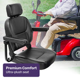 EQUIPMED LeisureCruise Extra Large-Sized, High Power, 182kg Capacity Mobility Scooter  - Red - Low Angle
