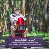 Equipmed ProRider Ultra Large-sized, High Power, Strong Climber, Varied Terrain, 200kg Capacity Mobility Scooter - Red - Top-Down View