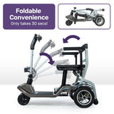 EQUIPMED Ultra-Lightweight Folding Electric Mobility Scooter, 19kg with Battery Removed, 120kg Capacity, Long Range, Brushless Motor, Portable - Side View