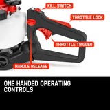 Baumr-AG 26CC Petrol Hedge Trimmer - 2-Stroke Clipper Saw Precision 24 Blade - Close-Up Angle