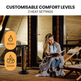 THERMOMATE Electric Heater Indoor or Outdoor, 1200W, 2 Radiant Heat Settings, Oscillating, Safety Tipping Shut Off - 45-Degree Angle