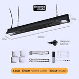 THERMOMATE 2000W Electric Outdoor Strip Heater, Carbon Fiber Element, Wall Ceiling or Hanging Mount, Remote , LED Screen, 9 Radiant Heat Settings, 24 Hr Timer - Front View