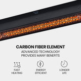 THERMOMATE 2000W Electric Outdoor Strip Heater, Carbon Fiber Element, Wall Ceiling or Hanging Mount, Remote , LED Screen, 9 Radiant Heat Settings, 24 Hr Timer - Side View