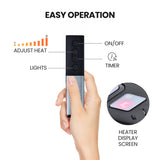 THERMOMATE 2000W Electric Outdoor Strip Heater, Carbon Fiber Element, Wall Ceiling or Hanging Mount, Remote , LED Screen, 9 Radiant Heat Settings, 24 Hr Timer - Close-Up Angle