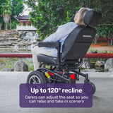 EQUIPMED Front Wheel Drive Power Electric Wheelchair, Up to 35km Range, Ultra-Comfortable, Safe Stable Non-Slip Anti-Roll Back Power Assist Chair - Rear View