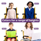 EQUIPMED Kids Paediatric Wheelchair, 100kg Rated, 110-140cm Rider Height, Quick Folding, Adjustable Footrests, 22