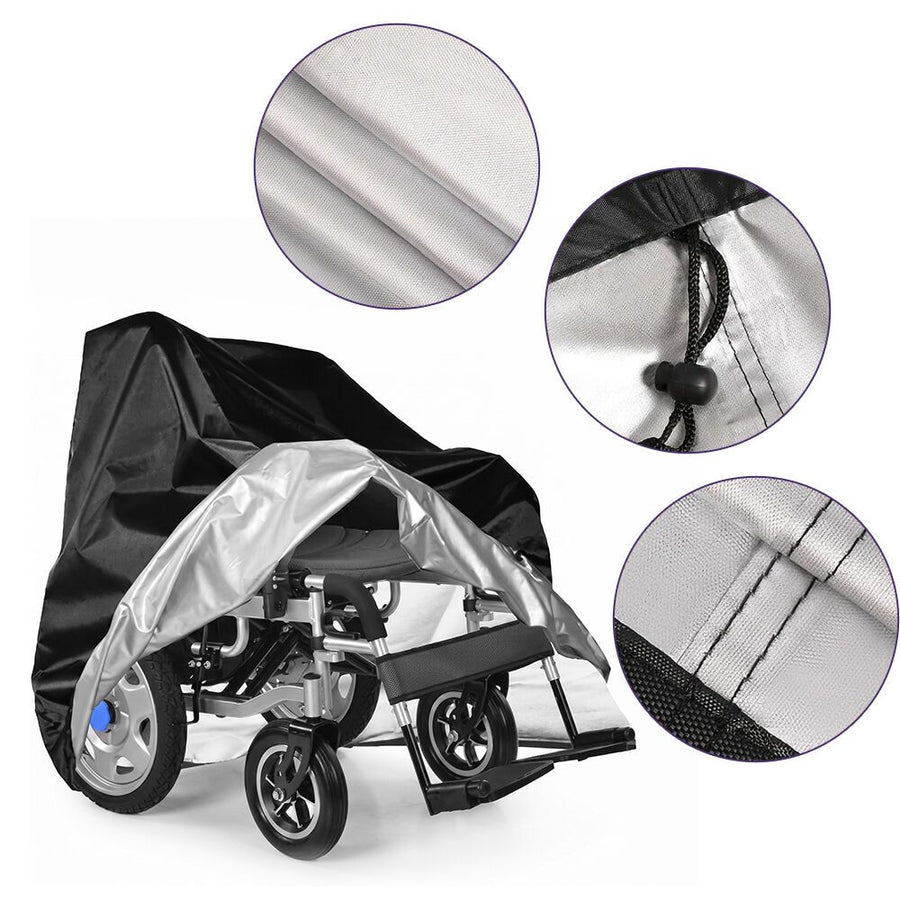 EQUIPMED Large Waterproof Electric Wheelchair Cover, Black