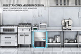 POLYCOOL Commercial Ice Maker Machine, up to 45kg/24hr, Donper Compressor, Undercounter, Freestanding - Low Angle