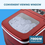 POLYCOOL 2L Portable Ice Cube Maker Machine Automatic with Control Panel, Red - Top-Down View