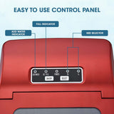 POLYCOOL 2L Portable Ice Cube Maker Machine Automatic with Control Panel, Red - 45-Degree Angle