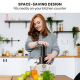 EUROCHEF Cold Press Slow Juicer Machine, Large Chute, 200W, White - Side View
