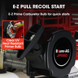 BAUMR-AG 2 Stroke 52cc Petrol Jackhammer, with 2 Chisels, Carry Bag - Close-Up Angle